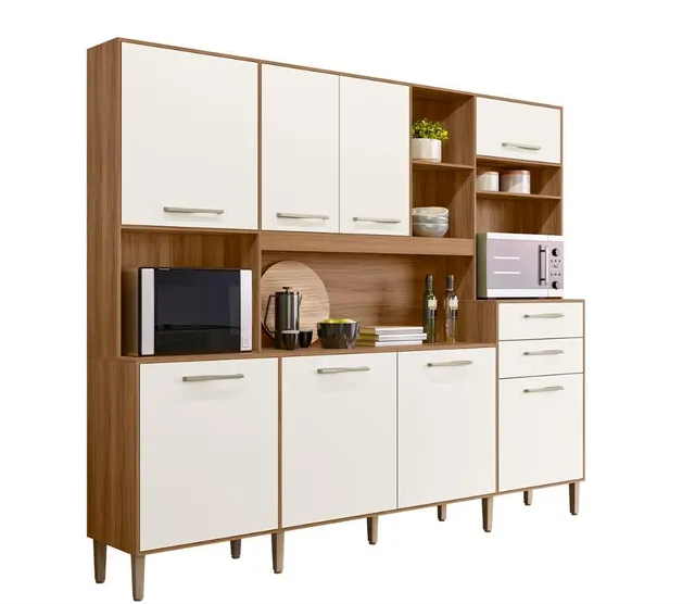 Armário de Cozinha Hortelã com 8 Portas e 2 Gavetas 240 cm