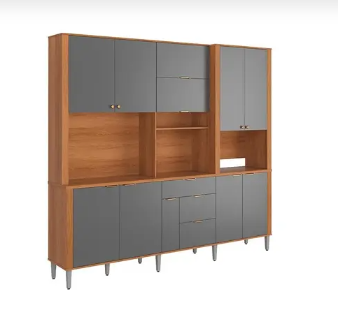 Kit de Cozinha Armário Compacta Astra 2,40m 10 Portas e 4 Gavetas