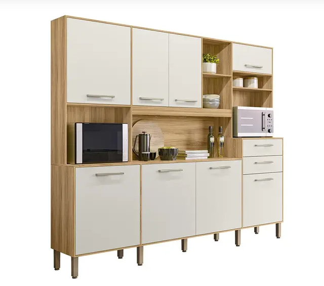 Armário de Cozinha Hortelã com 8 Portas e 2 Gavetas 240 cm