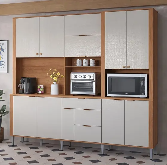 Kit de Cozinha Armário Compacta Astra 2,40m 10 Portas e 4 Gavetas