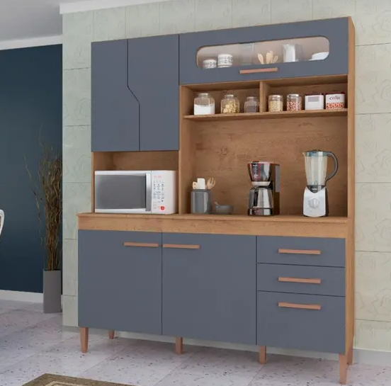 Cozinha Compacta 5 Portas 3 Gavetas Mônaco