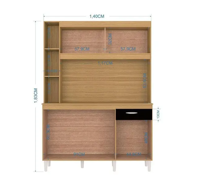 Cozinha Kit Duda 140 cm  Poquema
