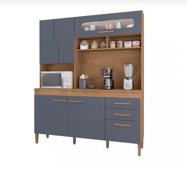 Cozinha Compacta 5 Portas 3 Gavetas Mônaco
