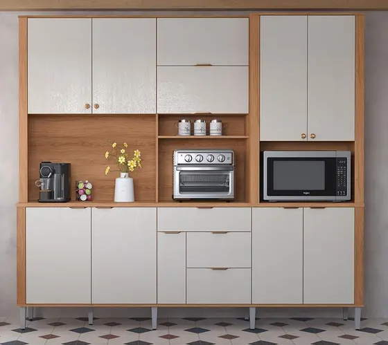 Kit de Cozinha Armário Compacta Astra 2,40m 10 Portas e 4 Gavetas