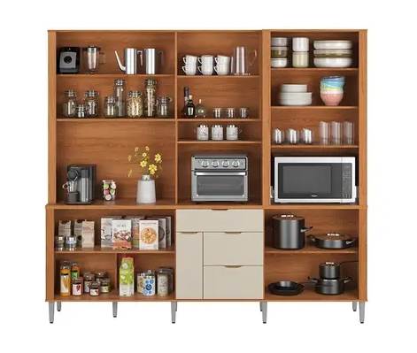 Kit de Cozinha Armário Compacta Astra 2,40m 10 Portas e 4 Gavetas
