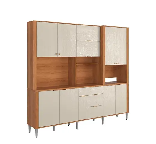 Kit de Cozinha Armário Compacta Astra 2,40m 10 Portas e 4 Gavetas