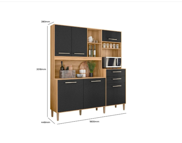 Cozinha Compacta Salsa 6 Portas 2 Gavetas