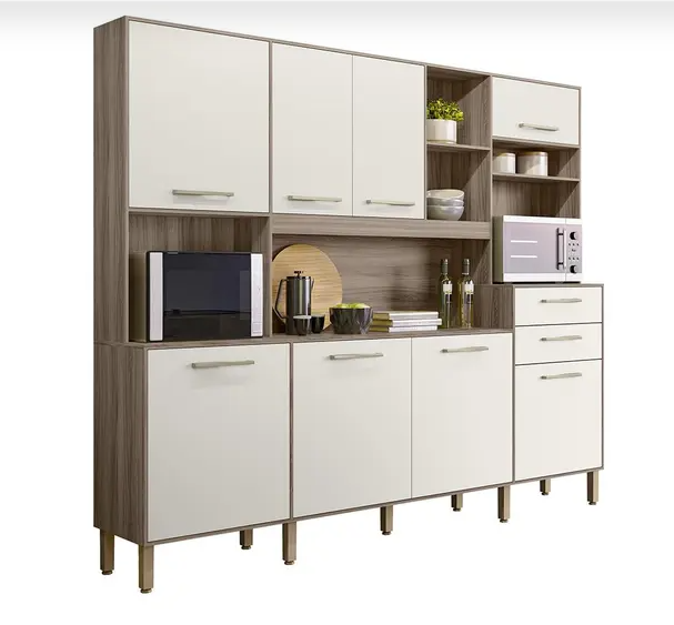 Armário de Cozinha Hortelã com 8 Portas e 2 Gavetas 240 cm