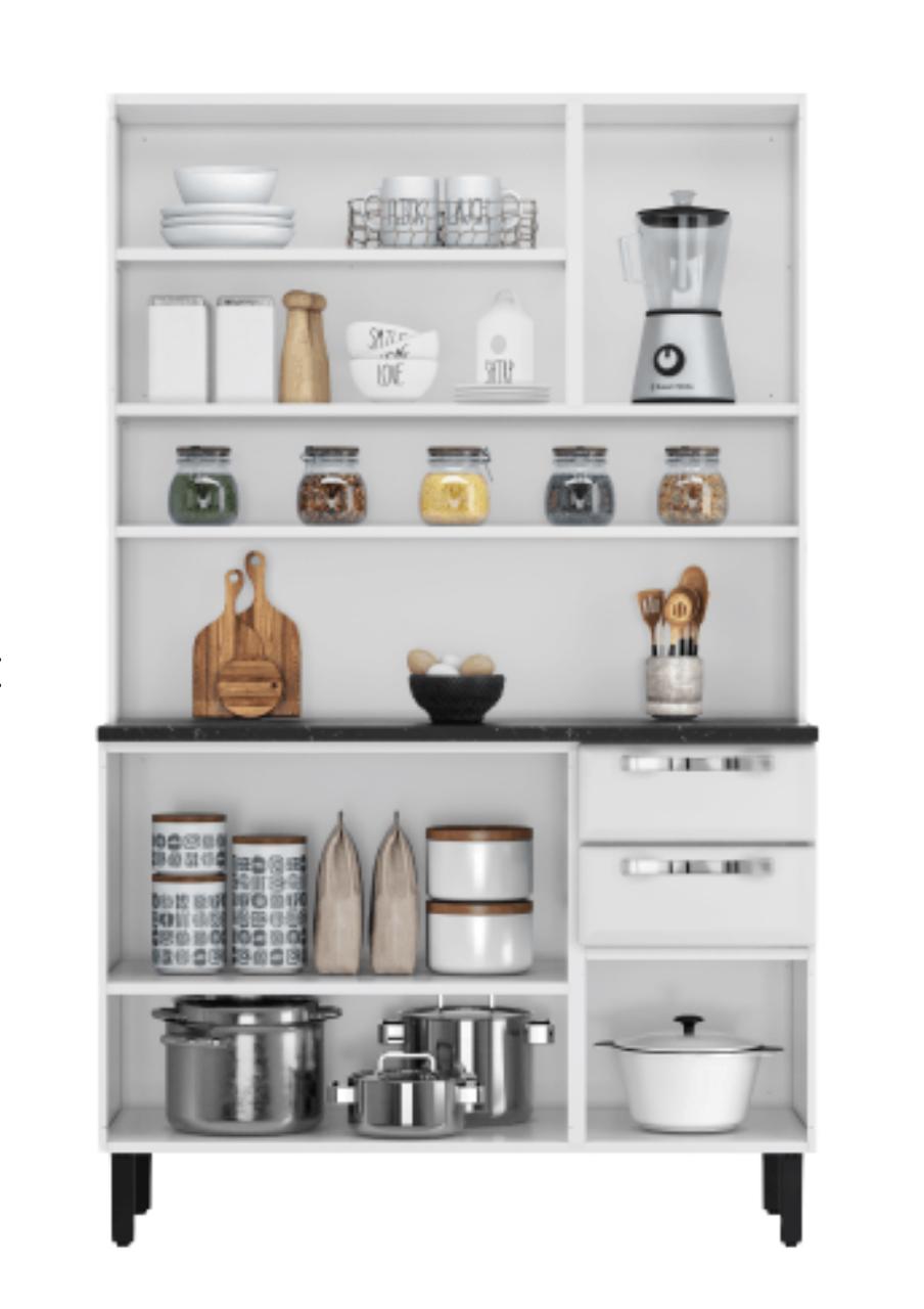 Kit de Cozinha Compacta 120 Aço 6 Portas 2 Gavetas Pratika - Itatiaia