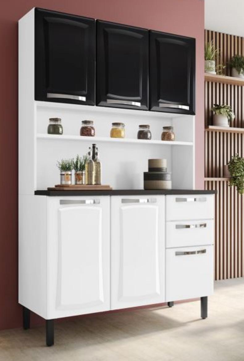 Kit de Cozinha Compacta 120 Aço 6 Portas 2 Gavetas Pratika - Itatiaia