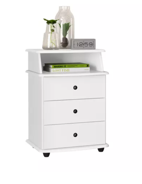 Mesa De Cabeceira Mudo Luxo New I 3 Gavetas