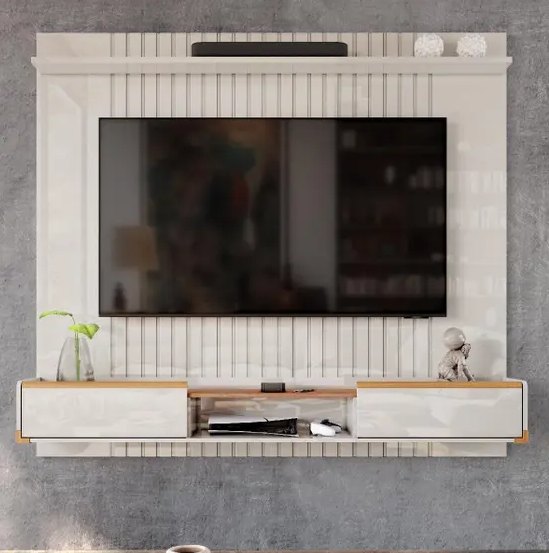 Painel Atlas para TV até 70 polegadas com 2 Gavetas 1 Prateleira