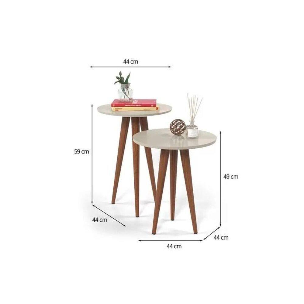 Conjunto de 2 mesas de canto lateral Slim