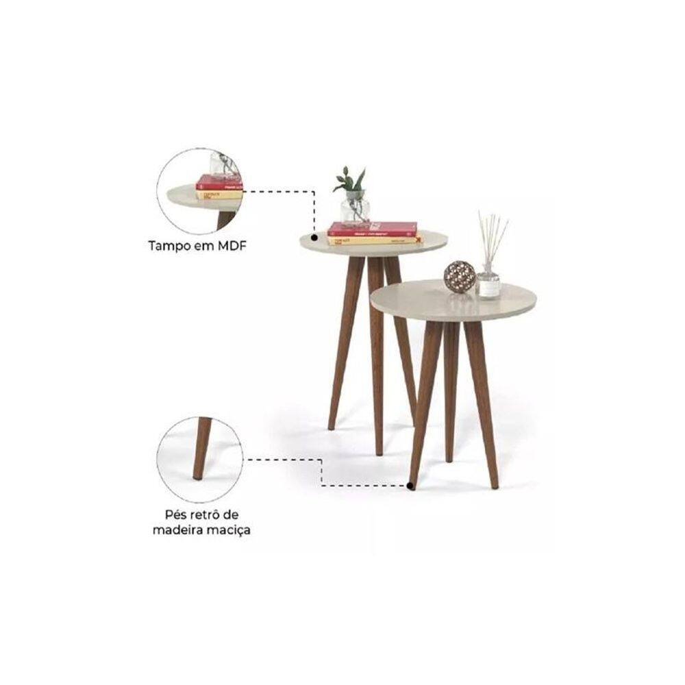 Conjunto de 2 mesas de canto lateral Slim