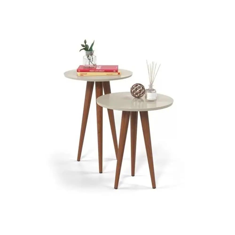 Conjunto de 2 mesas de canto lateral Slim
