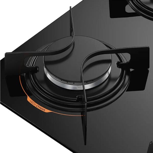 Cooktop 4 bocas preto com mesa de vidro Atlas Utop Bivolt