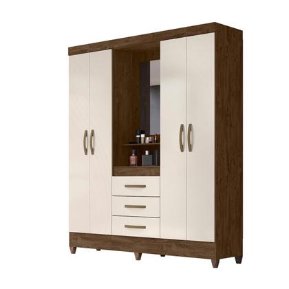 Guarda Roupa Casal Capelinha Capri 4 Portas com Espelho