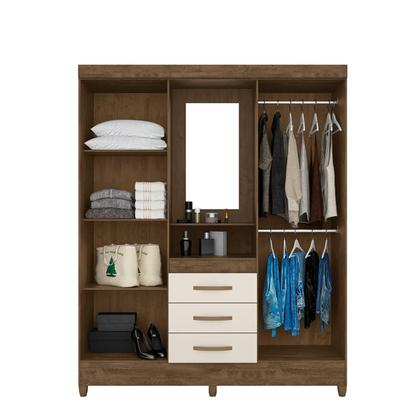 Guarda Roupa Casal Capelinha Capri 4 Portas com Espelho