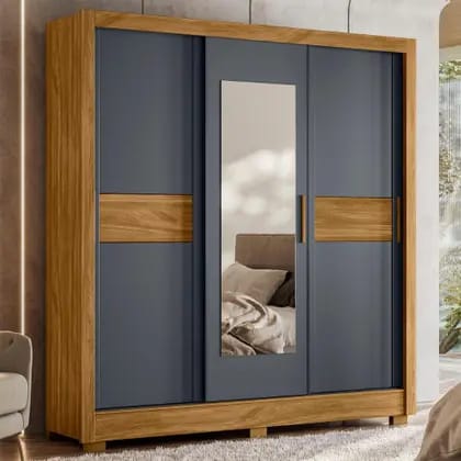 Guarda Roupa Casal Bahamas 3 Portas com Espelho