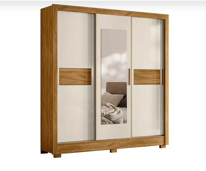 Guarda Roupa Casal Bahamas 3 Portas com Espelho