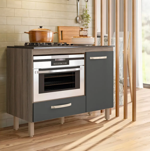 Balcão de Cozinha para Cooktop Fit 1 Porta 1 Gaveta