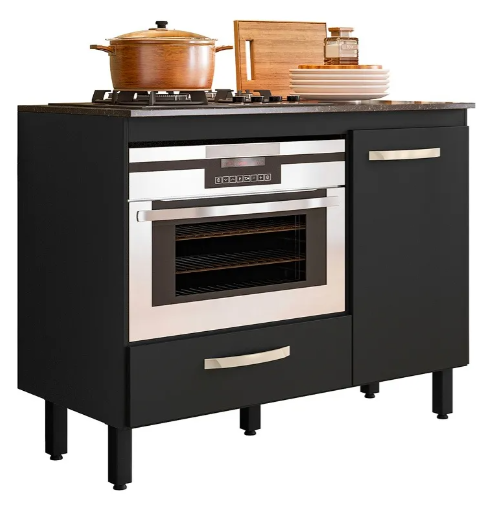Balcão de Cozinha para Cooktop Fit 1 Porta 1 Gaveta