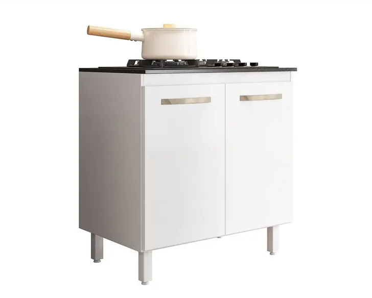 Balcão Cooktop Fit 80 2 Portas com Tampo MDP