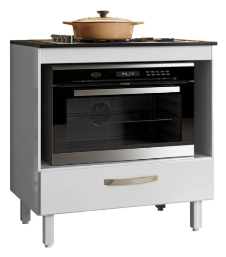 Balcão Para Cooktop 4 E 5 Bocas E Espaço Forno Multiuso 80cm