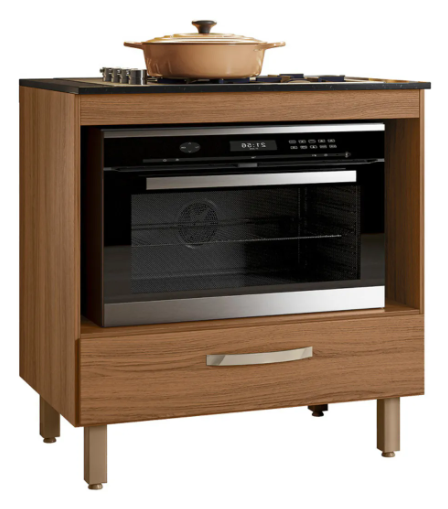 Balcão Para Cooktop 4 E 5 Bocas E Espaço Forno Multiuso 80cm