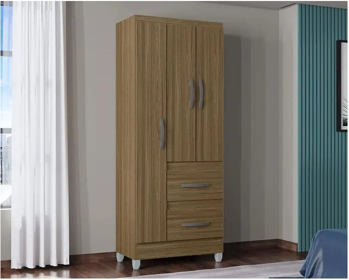 Guarda Roupa Capri 3 Portas 2 Gavetas