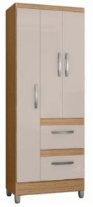 Guarda Roupa Capri 3 Portas 2 Gavetas