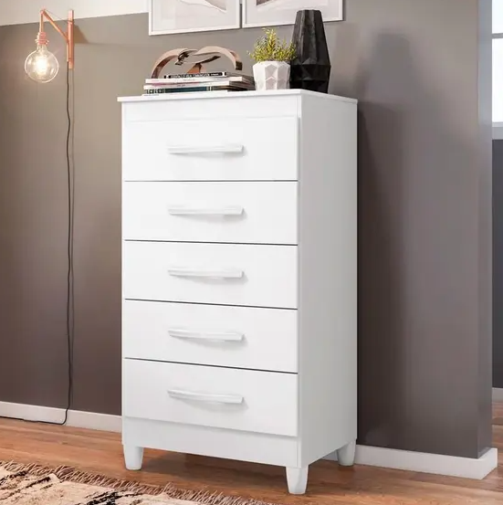 Cômoda Esmeralda Compacta 5 Gavetas