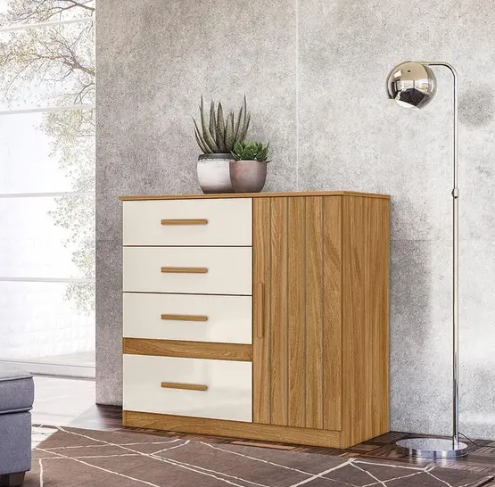 Cômoda Sapateira Vênus 1 Porta e 4 Gavetas