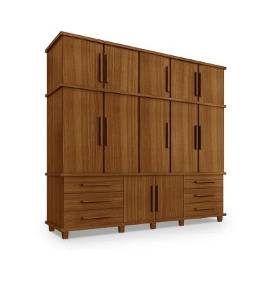 Guarda Roupa Gold Triplex Grande 12 Portas 6 Gavetas com Maleiro