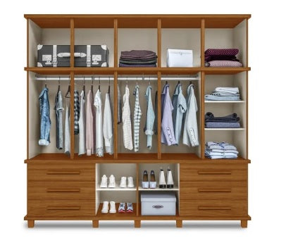 Guarda Roupa Gold Triplex Grande 12 Portas 6 Gavetas com Maleiro