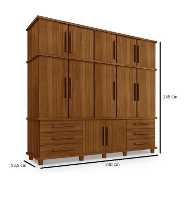 Guarda Roupa Gold Triplex Grande 12 Portas 6 Gavetas com Maleiro