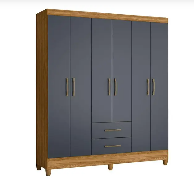 Guarda Roupa Casal 6 portas e 2 gavetas Panamá